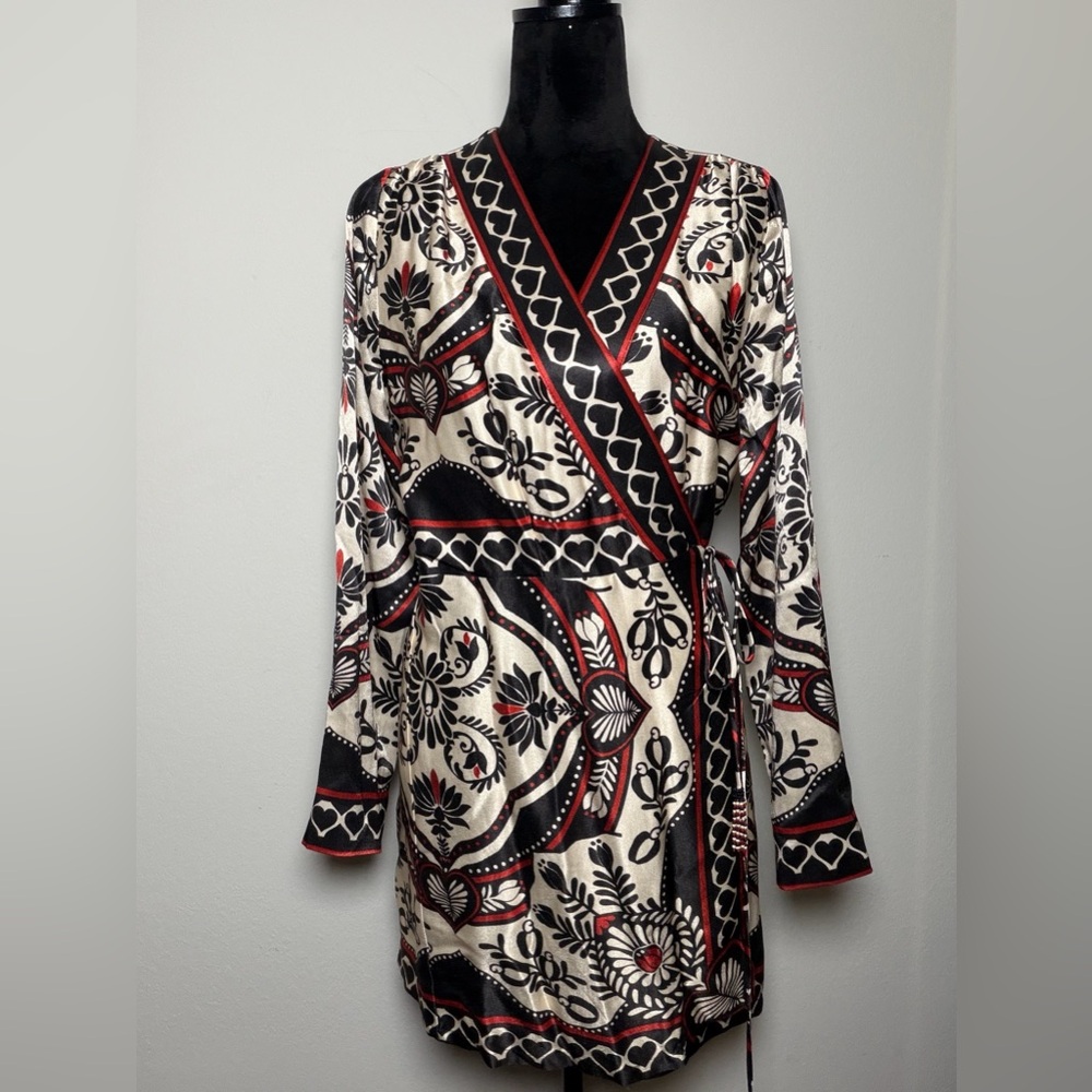 FARM Rio Passion Scarf Mini Wrap Dress Medium Boho Whimsigoth